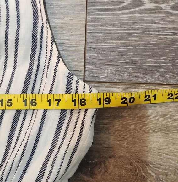 Loft Striped Sleeveless Linen Blend Dress Size Medium - Picture 2 of 7